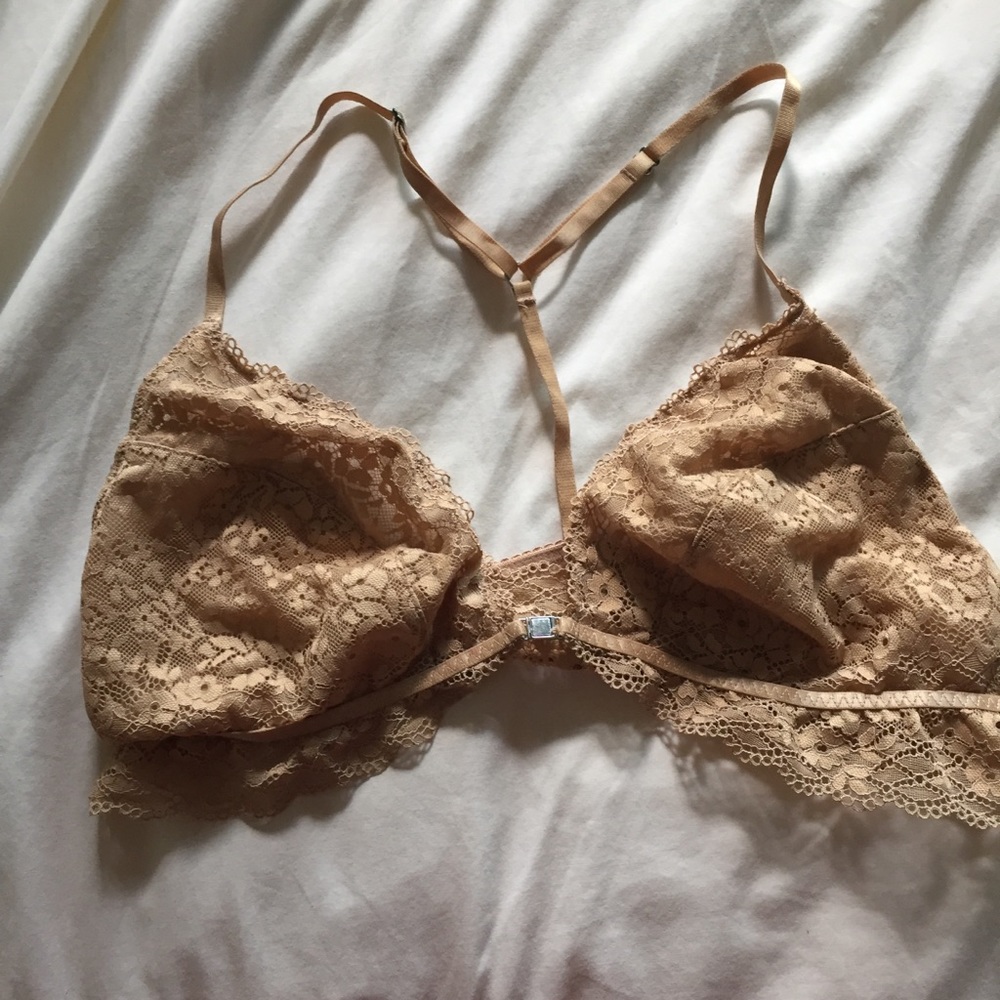 Bralette Nude Large Bra Beige front clasp